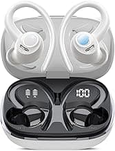 Wireless Earbuds, Bluetooth 5.4 Headphones Sport, Over Ear Buds With ENC Noise Cancelling Mic, 48H, Wireless Earphone With Earhooks, Stereo Deep Bass, IP7 Waterproof ear bud for Workout Running, White