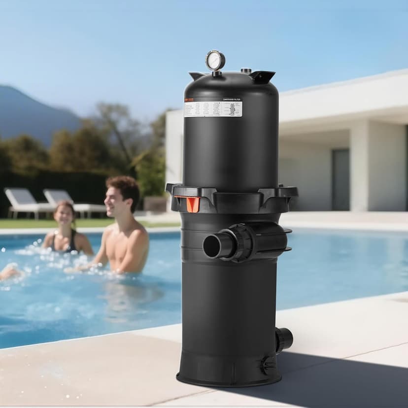 VEVOR 2025 Pro Pool Cartridge Filter System 200 sqft, Pool Filter for Inground & Above Ground Pools, Compatible W/Pumps 3HP~4HP | Up to 9827 GPH Max Flow, Pool Filters for Pools Up to 39625 Gallons