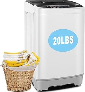 20Lbs Portable Washing Machine Nictemaw Portable Washer, 2.8 Cu.ft Washer and Dryer Combo with Drain Pump, 10 Programs 8 Water Level Compact Laundry Washer for Home, Apartment, RV, Dorms