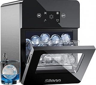 Silonn 2.4″ Sphere Ice Maker, Clear Ice Ball Maker with Slow-Melting, 3 pcs in 40 Mins, 100 pcs/Day, Crystal Sphere & Rapid Sphere Technology, Self-Cleaning Ice Maker Countertop Ideal for Whiskey