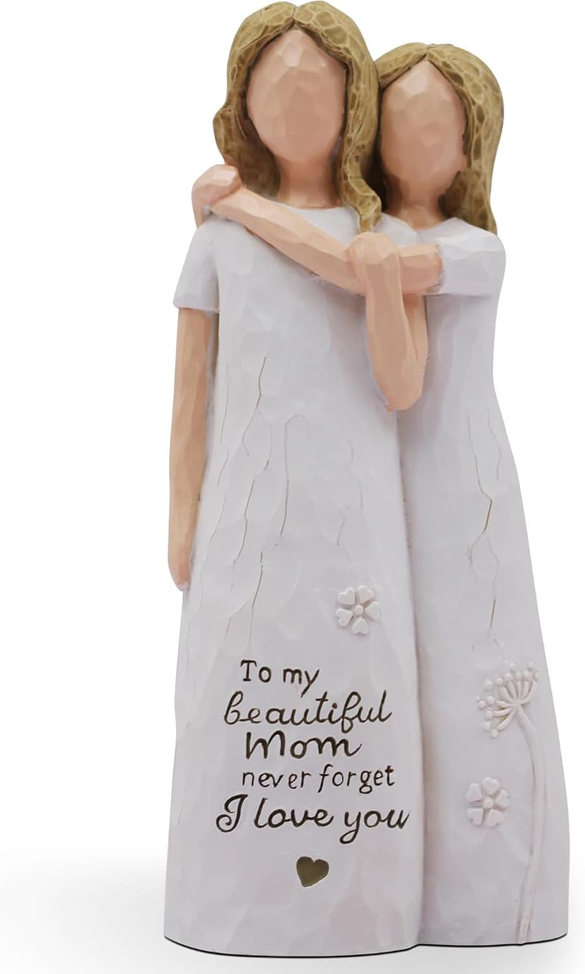Birthday Gifts for Mom,Mother of The Bride Gift,Christmas Mothers Day,Mother Daughter Statue Mom Birthday Gifts from Daughter,Gifts for Mom Hand-Painted Figurines B0D9QCPWTW