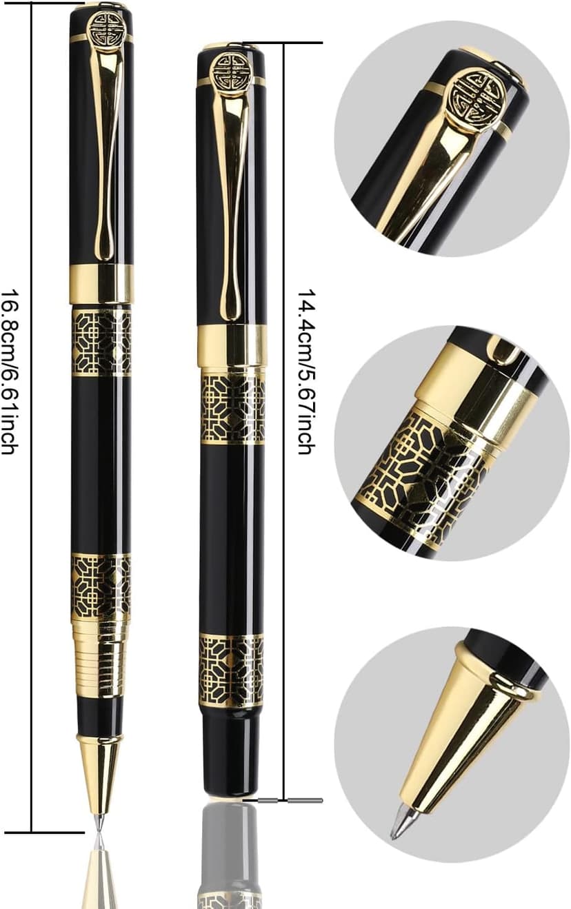 YIVONKA Ballpoint Pen Black Refill,business pens,Luxury Pen,Best Ball Pen Gift Set for Men & Women Professional Executive,Office,Nice Pens Classy Gift Box (Black)