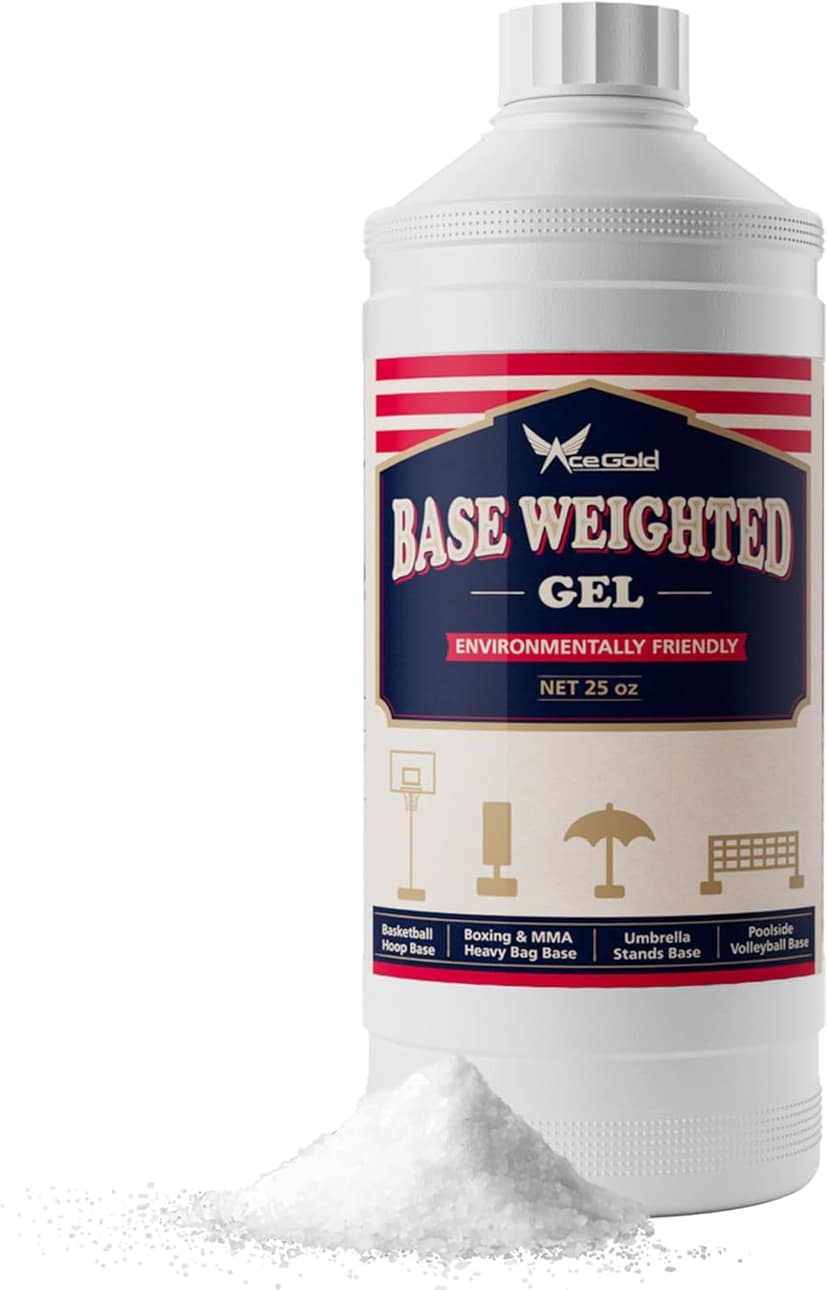 AceGold Sand & Sand Bag Alternative Polymer | Base Weighted Gel Replaces 625 lbs. Sandbags to Anchor Portable Basketball Hoops, Umbrellas, Pool Hoops & Items with a Base from Falling | 25oz