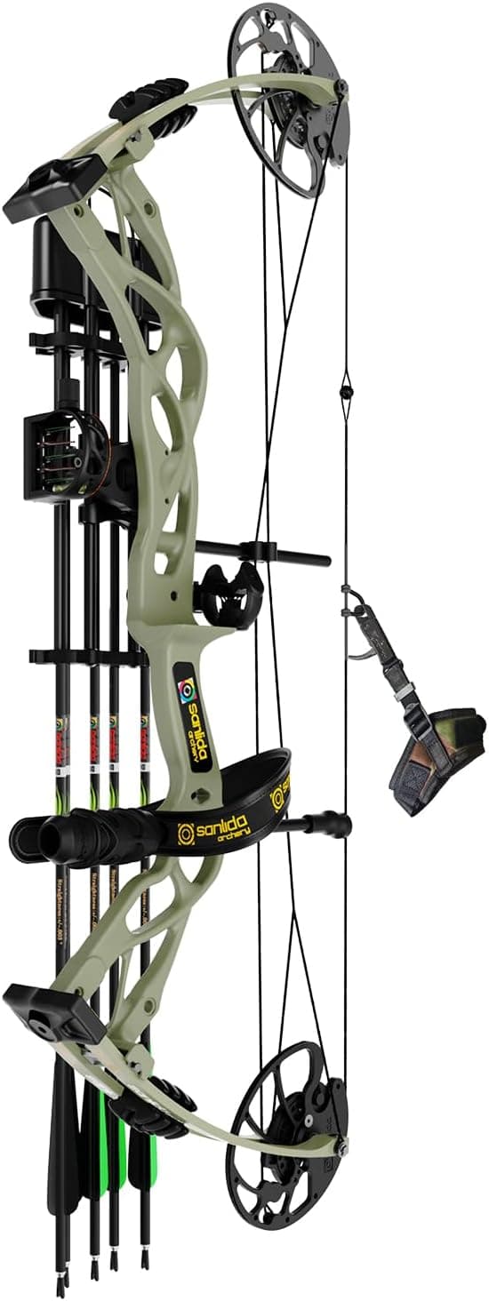 Sanlida Dragon X9 Ready to Hunt Compound Bow Package for Adults, Archery Compound Bow and Arrow Set, 0-70 Lbs Draw Weight, No Bow Press Needed, Limited Life-time Warranty, RH Only