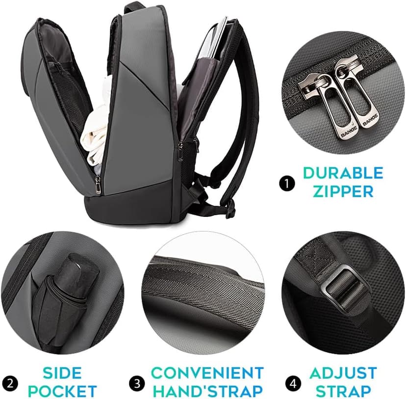 BANGE Business Commute Backpack Waterproof fit 15.6 Inch Commute backpack,Travel Durable Backpack