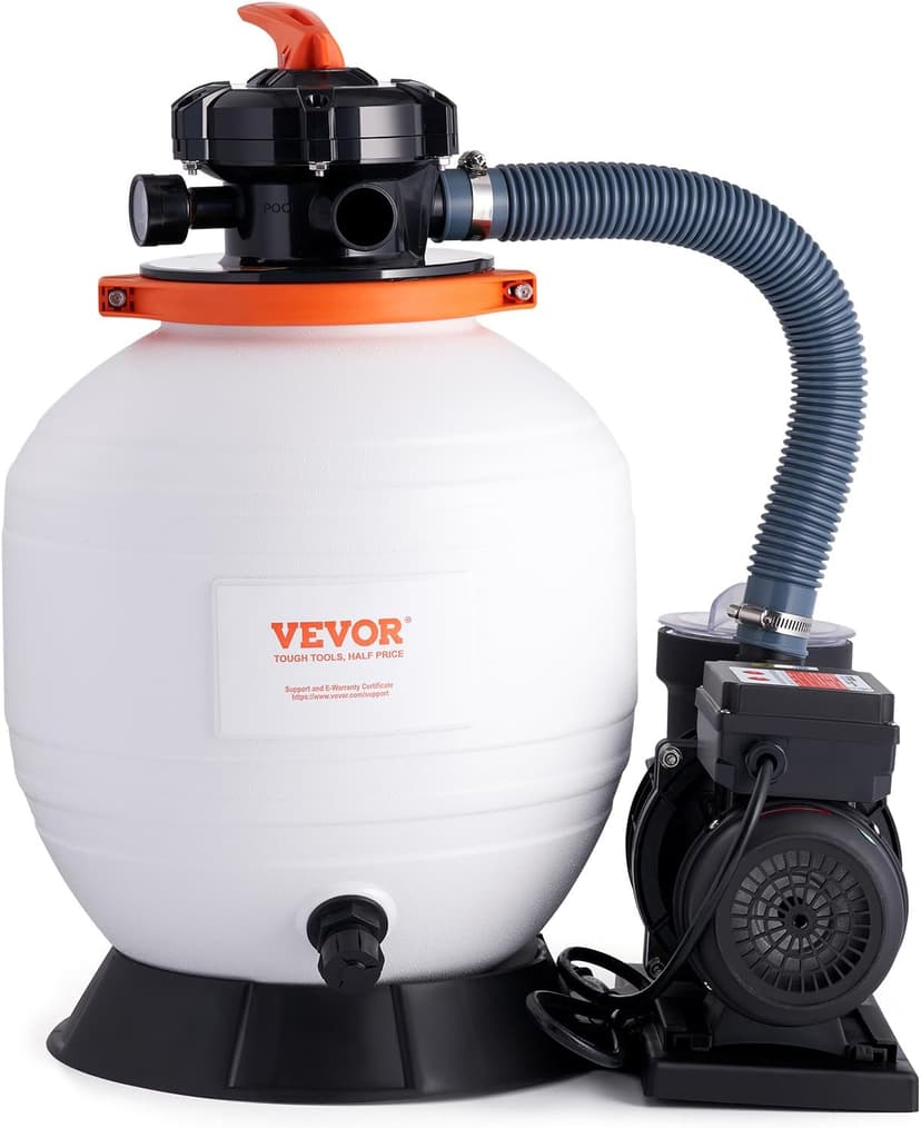 VEVOR 14-inch Sand Filter Pump for Above Ground, Digital Programmer Timer, 3000 GPH, 3/4 HP Pool Pumps System & Filters Combo Set with 6-Way Multi-Port Valve & Strainer Basket, Easy Installation