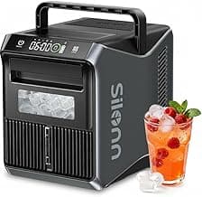 Silonn Battery-Powered Ice Maker with 4-Power, RV Ice Maker Countertop 12V/24V Car Charger 100-240V AC Solar-Ready, Portable Ice Machine 9 Cubes/6 Mins 22lbs/Day Auto-Clean for Camping RV Home Outdoor
