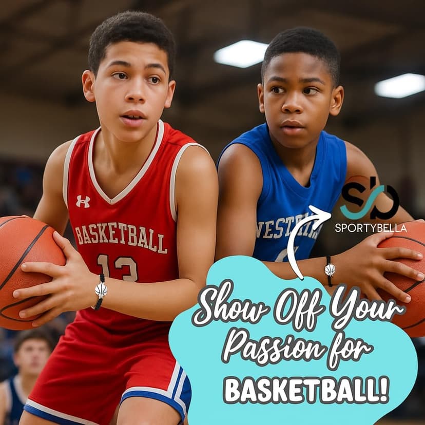 Sportybella Unisex Basketball Charm Bracelet - Adjustable Friendship Bracelet With Basketball Charm