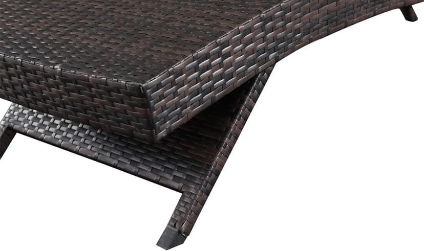 79'' Long Reclining Chaise Lounge Set (Set of 2), Outdoor Wicker Reclining Lounge Chair Patio Rattan Double Chaise Lounge Lawn Sunbathing Chairs Beach Pool Backrest Recliners (Set of 2)