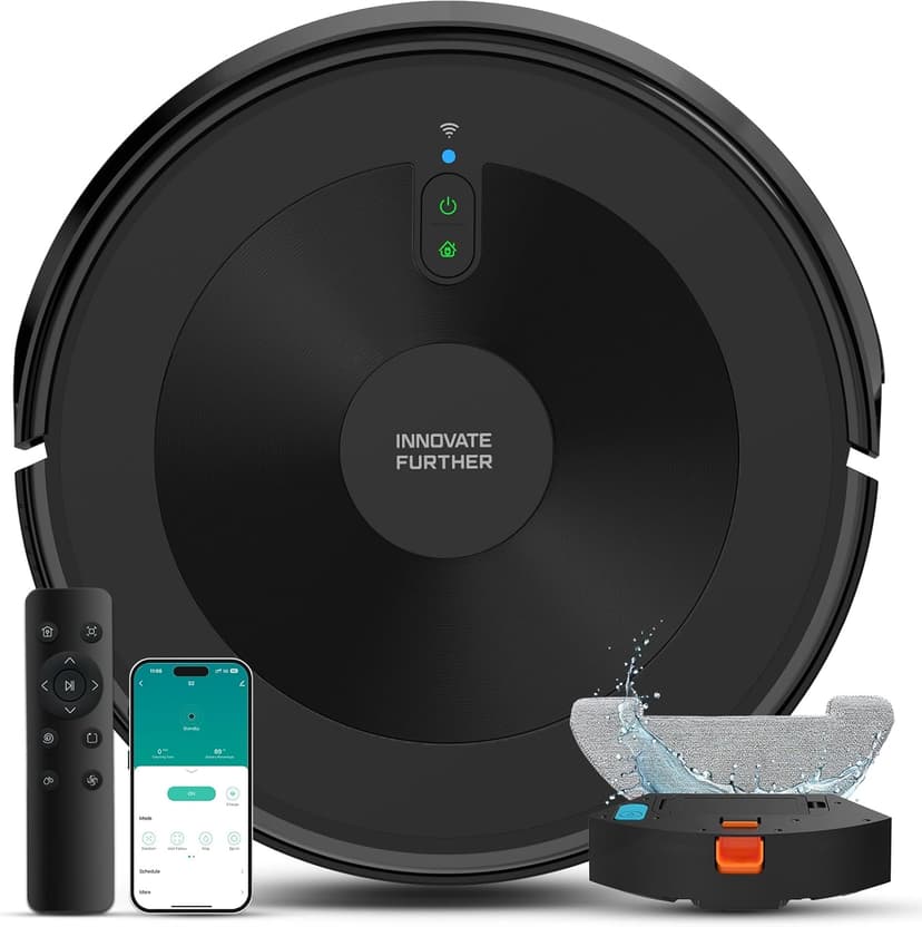Robot Vacuum and Mop:4000Pa 3-in-1 Robotic Vacuum Cleaner with Intelligent Navigation, Alexa & APP Control, Schedule Cleaning, Slim and Quiet, Robotic Vacuum Perfect for Pet Hair, Hard Floor, Carpet