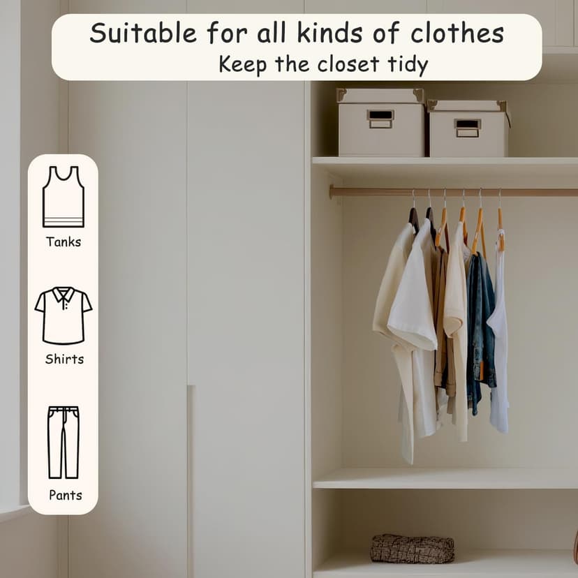 Urby Extra Wide Hangers for Plus Size Clothes, Ganchos para Colgar Ropa,19 Inch Plus Size Hangers Ideal for XL, XXL Shirts, Coats, Dresses, Etc. Wood. Natural 10pk