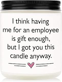 Afterprints Scented Candles - Boss Gifts for Women Men, Funny Birthday Gift for Best Boss Lady, Christmas Cool Gifts for Bosses Female- Lavender Natural Soy Wax Candle