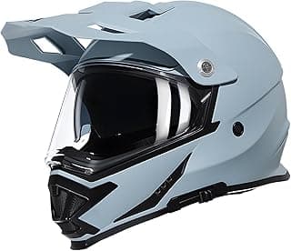 TRIANGLE Dual Sport Motorcycle Helmet Dirt Bike Helmets ATV Full Face Helmet for Adults Men with Internal Sunshield DOT Approved
