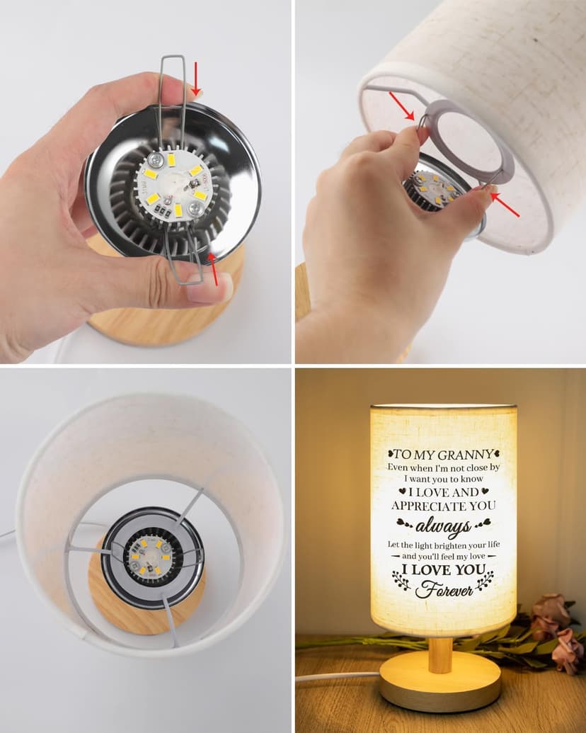 Birthday Retirement Gifta for Granny from Granddaughter, Granny Gifts for Birthday Desk Lamp with Wooden Stand Gifts for Granny from Grandkids, Granny Birthday Gifts Table Lamp B0CZ3FPV4P
