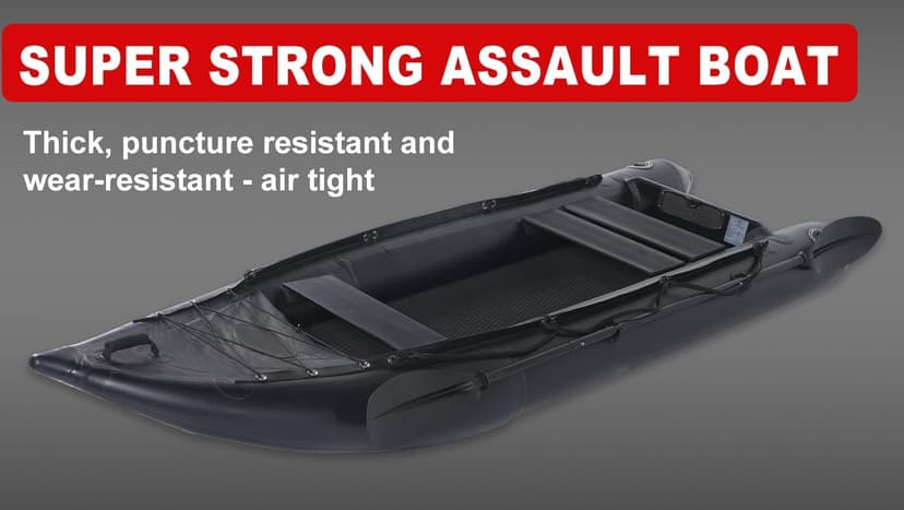 2 Person Inflatable Kayak Fishing PVC Kayak The Dimension 130'' *43'*11.8'' Inflatable Kayak Rescue Rubber Rowing Kayak with Pump Aluminum Alloy Seat Paddle Inflatable Mat, Repair Kit, Fin