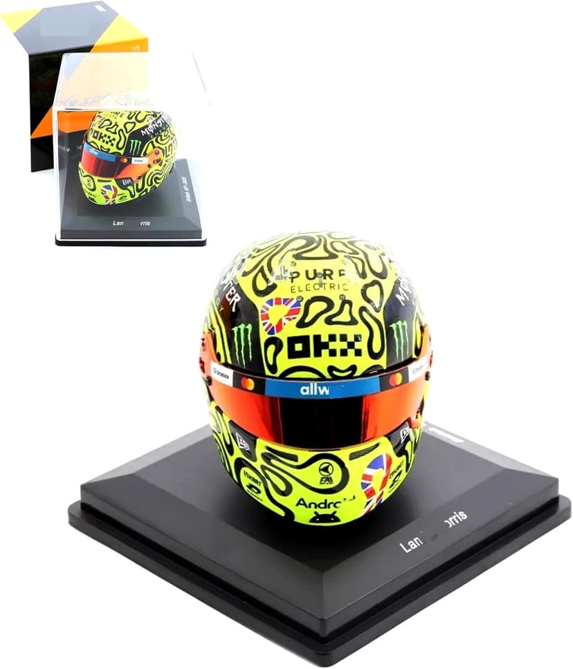 HTLNUZD 2025 1/5 Mcl39#4 Mini Helmet for BritainGP F1 Norris Champion Racing Helmet Model Ornament Customized Gift for Adults