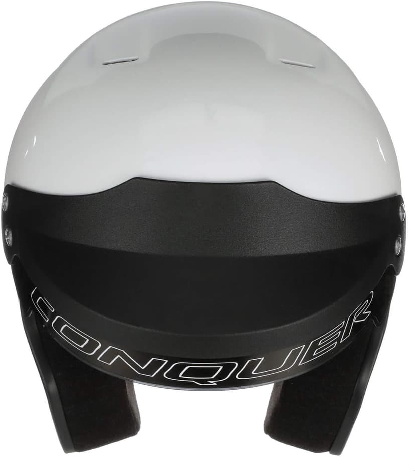 Conquer Snell SA2025 Approved Open Face Auto Racing Race Car Helmet - Adult | Men | Women | Youth - ( Black / White / Silver )