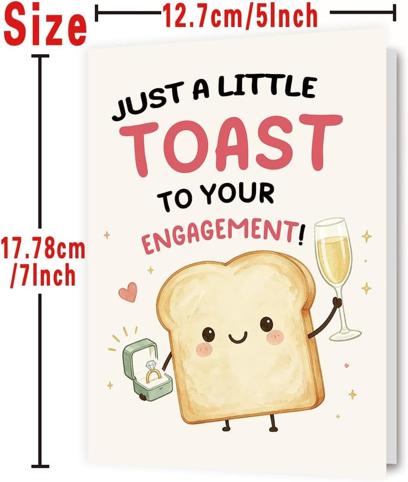 Funny Proposal Congratulations Decoration Gifts for Bride Groom Friend, Cute Toast Pun Design for Engagement Party, 5×7 Inch Asmallgf Happy Engagement Card Gifts for Couple Newlyweds B0H9LKYDPD