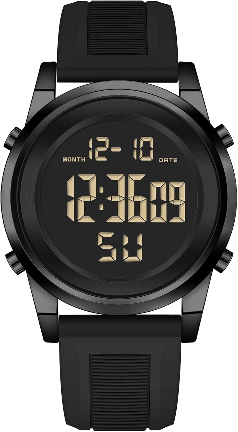 MONDISOLT Military Black Waterproof Sports Wrist Watches for Men Digital Tactical Mens Sport Watches Waterproof Military