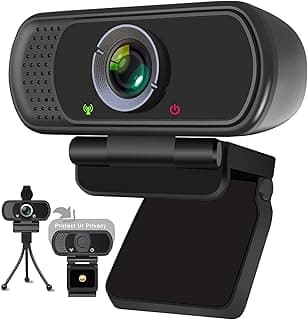 XPCAM Full HD 1080P Webcam with Privacy Shutter and Tripod, Pro Streaming Web Camera with Microphone, Widescreen USB Computer Camera for Laptop Desktop Mac