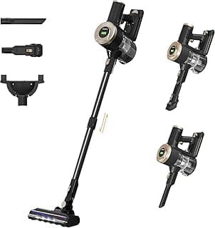 BUTY BULU Cordless Stick Vacuum Cleaner, 30KPa Handheld 2200mAh Rechargeable Battery Lightweight Small Vac Electirc Broom, 40Mins Runtime for Home Hard Floor Carpet Pet Hair Cleaning, LED Screen