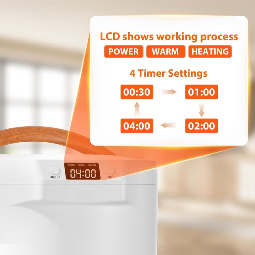 Towel Warmers for Bathroom, 20L Large Towel Warmer Bucket, Fits Up Two 40"X70" Oversized Towels, Bathrobes, Blankets, Towel Heater with LCD, 4 Timer Setting and Auto Shut Off(White)