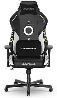 DXRacer Drifting L Ergonomic Video Gaming Chair with Lumbar Support and Headrest, Office Reclining Computer Chair for Adults (EPU Leatherette, Zero)