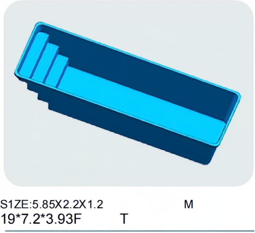 Portable Swimming Pool Easy to Set up and Perfect for Backyard funcustom Large Big Size 5.85 X 2.2m Private Luxury Swim Pool frp Shell Design piscinas inground Fiberglass Outdoor Swimming Pools
