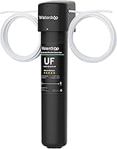 Waterdrop 15UC-UF 0.01 μm Inline Water Filter for Refrigerator, 2 Years, In Line Water Filter for Icemaker, Ideal for Ice Maker, RV, Refrigerator, 1/4 inch Direct Connect, NSF/ANSI 42 Certified