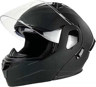 Motorcycle Helmet, Full Face, Matte Black, DOT Certified, Flip-Up Design