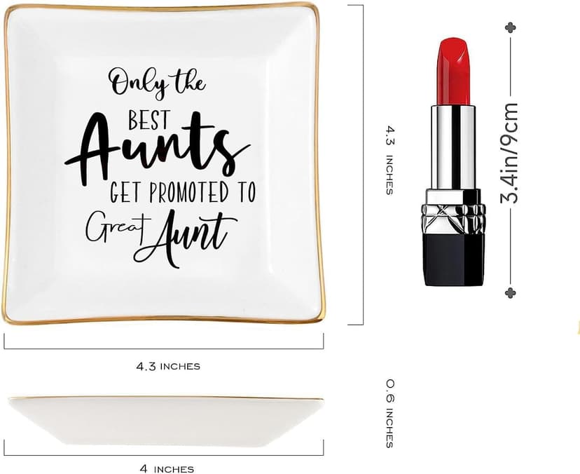 Aunt Gifts: Trinket Dish Ring Holder for Aunts' Christmas, Birthdays, Mother's Day, Valentine's Day, Thanksgiving, Xmas, Weddings
