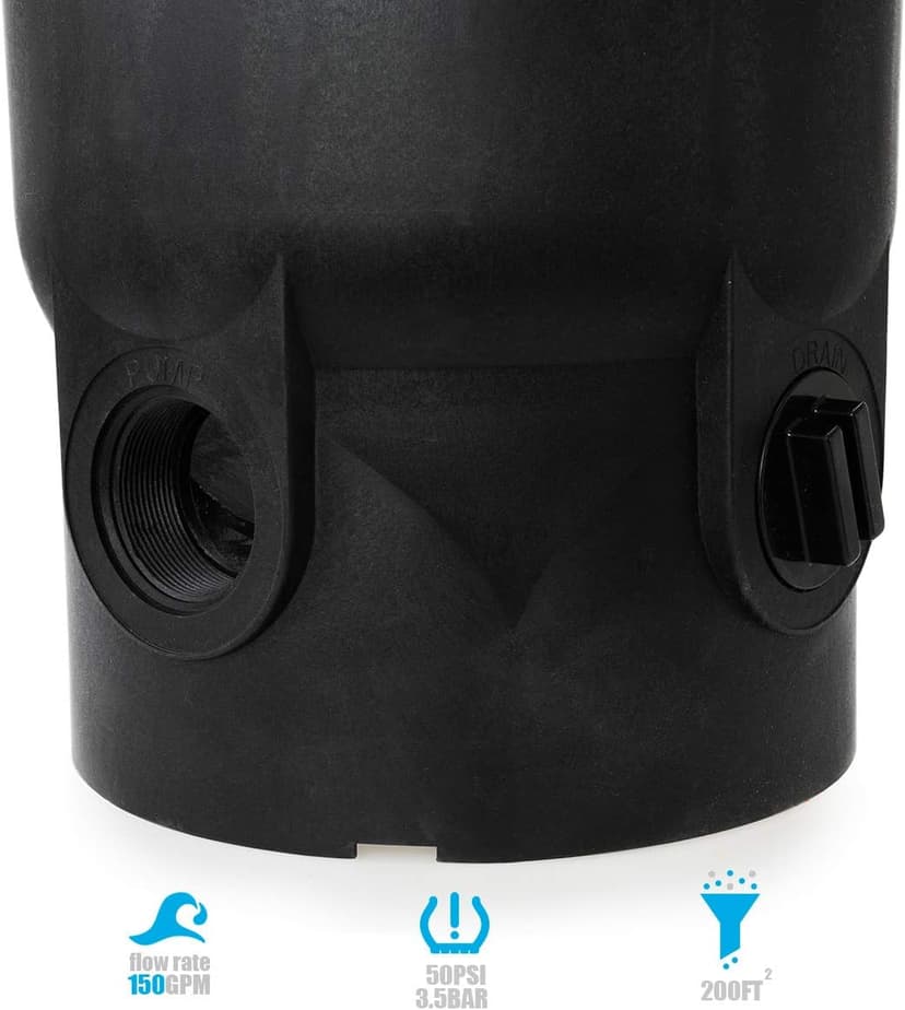 XtremepowerUS 200 sq/ft Pool Cartridge Filter for In-Ground Swimming Pool and Spa Pool Filter System for Pools Up to 72,000 Gallons, Black