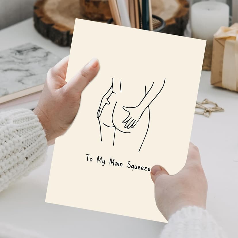 Minimalist Main Squeeze Design, Funny Romantic Card Decoration Gift for Anniversaries, Valentine's Day, Couples Anniversary Card for Husband Wife Boyfriend Girlfriend B0FLJSBW7R