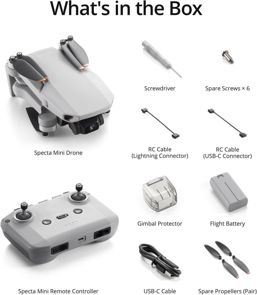 Specta Mini Drone with Camera 4K for Adults, 32800ft FPV Transmission, Easy to Fly, 3 Aixs Gimbal, 31-Min Flight, 4K/30fps, Under 249g Portable Drone for Beginners