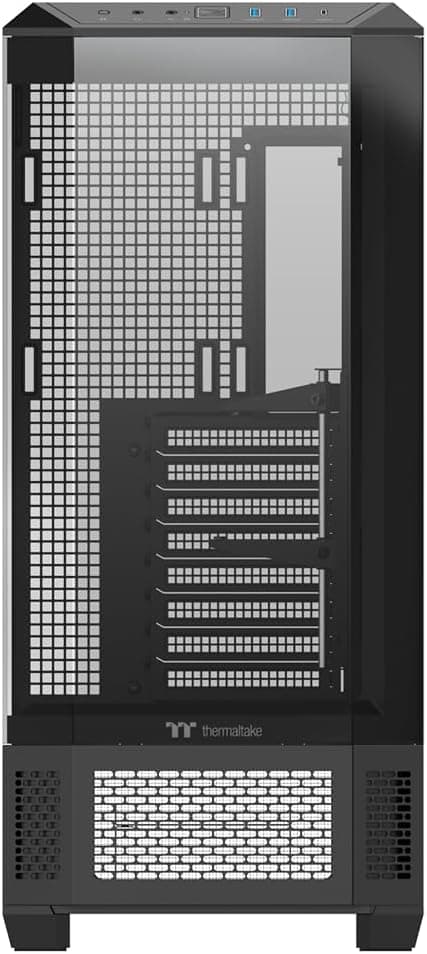 Thermaltake View 600 TG; Full Tower; 420mm Radiator Support; 480mm GPU Clearance; Hidden Connector Support; Rotatable PCIe Slots; 220mm PSU Clearance; Black; CA-11H-00F1WN-00