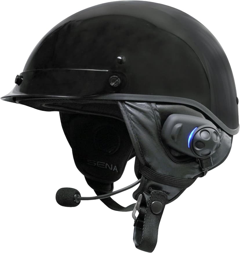 Sena SPH10H-FM-01 Motorcycle Bluetooth Stereo Headset and Intercom with Built-in FM Tuner for Half Helmets, Black