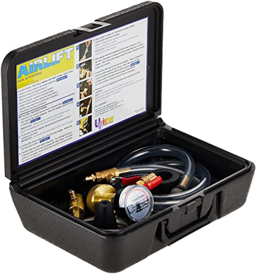 UView 550000 Airlift Cooling System Leak Checker and Airlock Purge Tool Kit, OEM Approved, Universal Connectors, Minimum 90 PSI/60 Bar, Used for Leak Detection, Purging Airlocks, A/C System Refill
