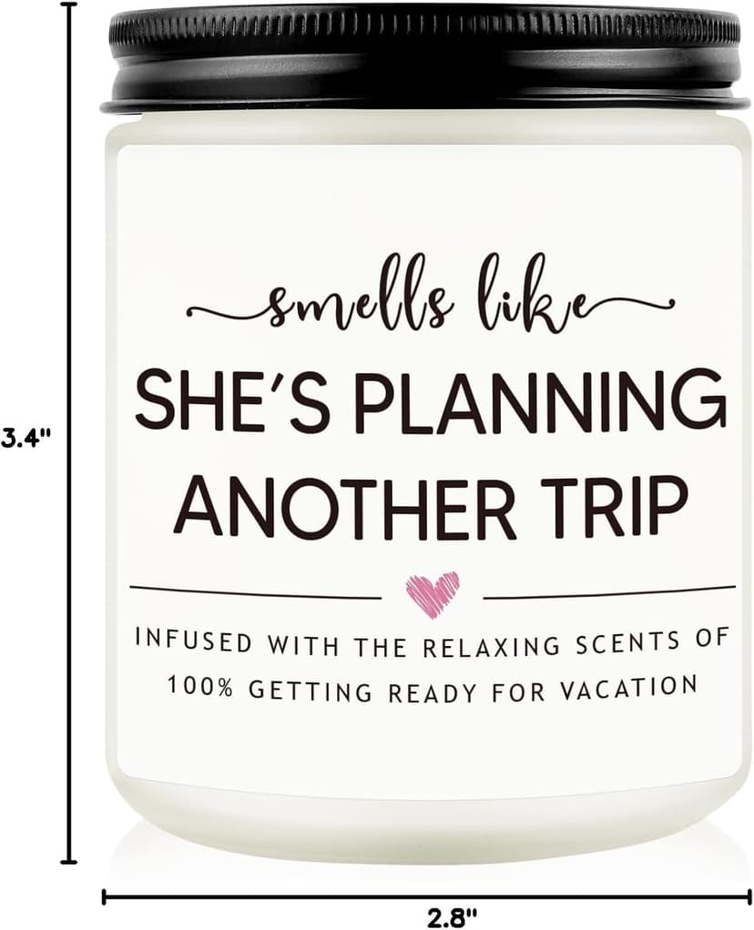 Cool Gifts for People Who Travel, Birthday, Vacation, Christmas Gift for Traveler Women Friend, 50Hr Burn, 7oz Soy Wax Candle Travel Gifts for Women, Funny Travel Lover Candle, Lavender Scent B0DGBQ1H1B