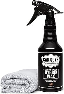 CAR GUYS Hybrid Spray Wax | Advanced Car Wax | Long Lasting and Easy To Use | Safe on All Surfaces | 18 Oz Kit with Towel