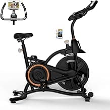 Hillhub Exercise Bike, Stationary Bikes for Home with Grip Pulse Sensor and Stepless Resistance Adjustment, Compact Indoor Cycling Bike with Tablet Mount, Compatible with APP Sync