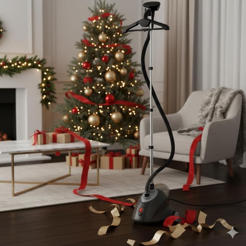 SALAV GS18-DJ Standing Garment Steamer with Roll Wheels for Easy Movement, 1.8L Water Tank for 1 Hour Continuous Steaming, Adjustable Pole for Storage, Includes Descaler Packet, 1500 watts