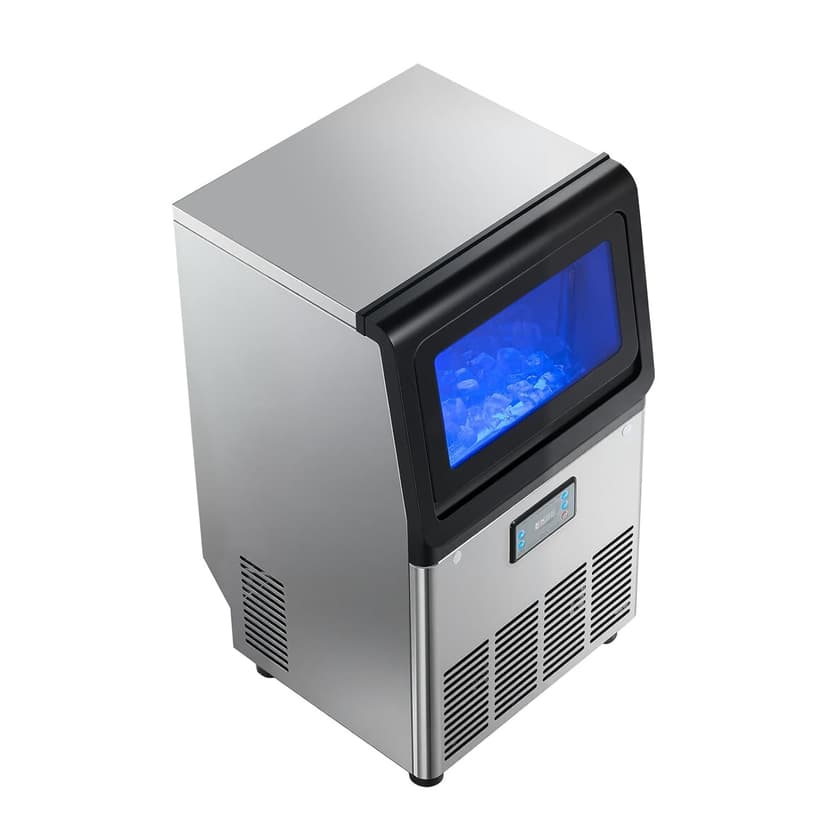 VEVOR Commercial Ice Maker Machine, 265 lbs/24h with 85 lbs Storage Capacity, Built-in/Freestanding/Under Counter, Stainless Steel Ice Maker with LED Display & Self-Cleaning, for Home Bar Restaurant