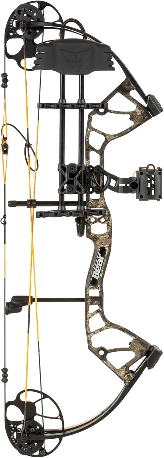 Bear Archery Royale Ready to Hunt Compound Bow Archery Set with Archery Accessories for Adults and Youths, 12”- 27” Draw Length, 5-50 Lbs Draw Weight, Up to 290 FPS