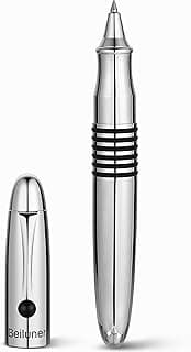 BEILUNER 320 Silver Chrome Rollerball - Stunning Luxury Pen with Chrome Finish, EDC, Heavy, Schmidt Black Ink Refill, Best Gift Set for Men & Women, Professional, Executive Office, Nice Classic Pens
