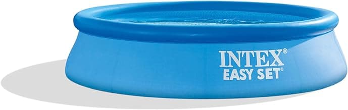Intex 28106EH Easy Set Inflatable Swimming Pool: 8ft x 24in – Puncture-Resistant Material – Quick Inflation – 513 Gallon Capacity – 18in Water Depth