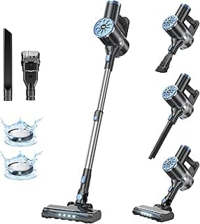 Cordless Vacuum Cleaner with Self-Standing, LED Screen Stick Vacuum Cleaners for Home, Lightweight Powerful Suction Vacuum, 6-in-1 Rechargeable Vacuum for Carpets, Pet Hair, Hardwood Floors