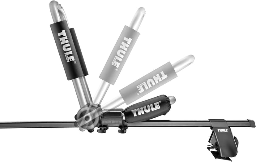 Thule HullaPort Pro - Rooftop Kayak Carrier - Foldable J-Cradle - 75lb Load Capacity - Includes 2 Bow & Stern tie Downs & 2 Straps - Fits Most roof Racks