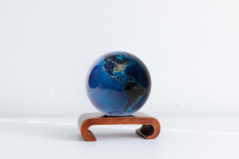 MOVA Globe – Earth at Night (6”) | Rotating Globe Powered by Light, No Batteries or Cords | City Lights Satellite Imagery | Unique Gift or Modern Desk Decor
