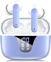 Nequga Wireless Earbuds Bluetooth Headphones, 50H Playtime Ear Buds with Mic, LED Digital Display Charging Case, IPX7 Waterproof, Deep Bass Stereo, in-Ear Earphone for iPhone Andriod Phone