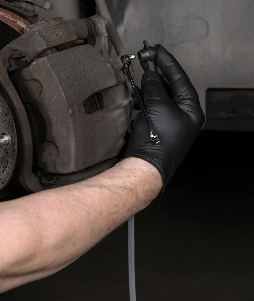 ARES 70923 - Vacuum Brake Fluid Bleeder - 1-Liter Vacuum Fluid Extractor - Hanging Hook and Locking Trigger Allows for Hands Free Operation